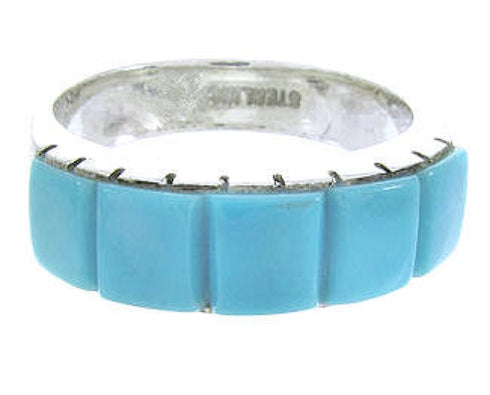 Sterling Silver Turquoise Southwestern Ring Size 8-3/4 CW63666